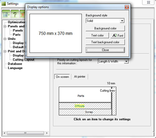 Print and Display Settings